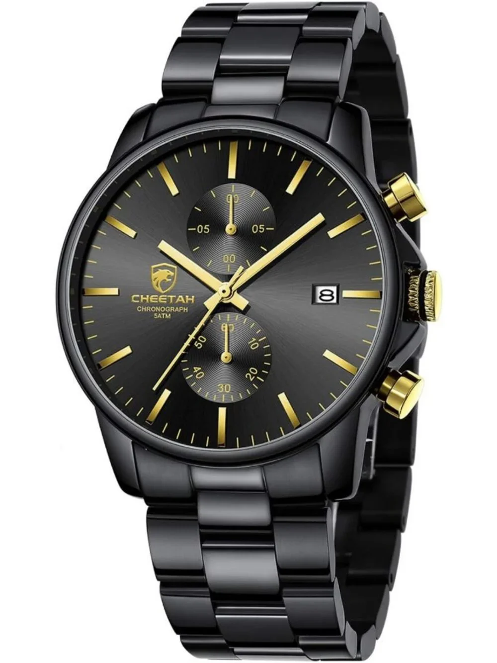 Stylish Waterproof Men's Chronograph Watch - Stainless Steel, Auto Date